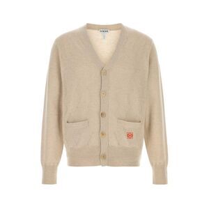 Loewe Men Sand Wool Blend Cardigan
